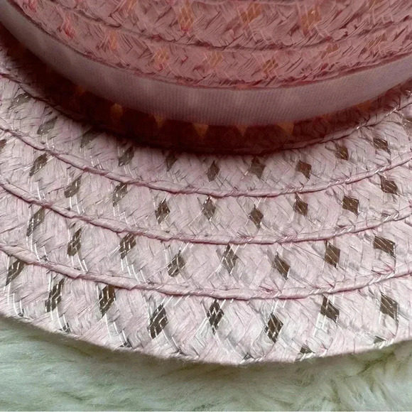 Pink Straw Hat Girls Flower Size 5T - Picture 16 of 16